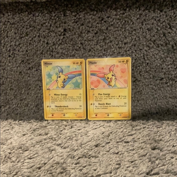 Pokemon Minun and Plusle Trading Cards
